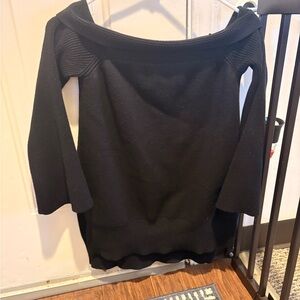 Anthropologie Black Off-Shoulder Sweater